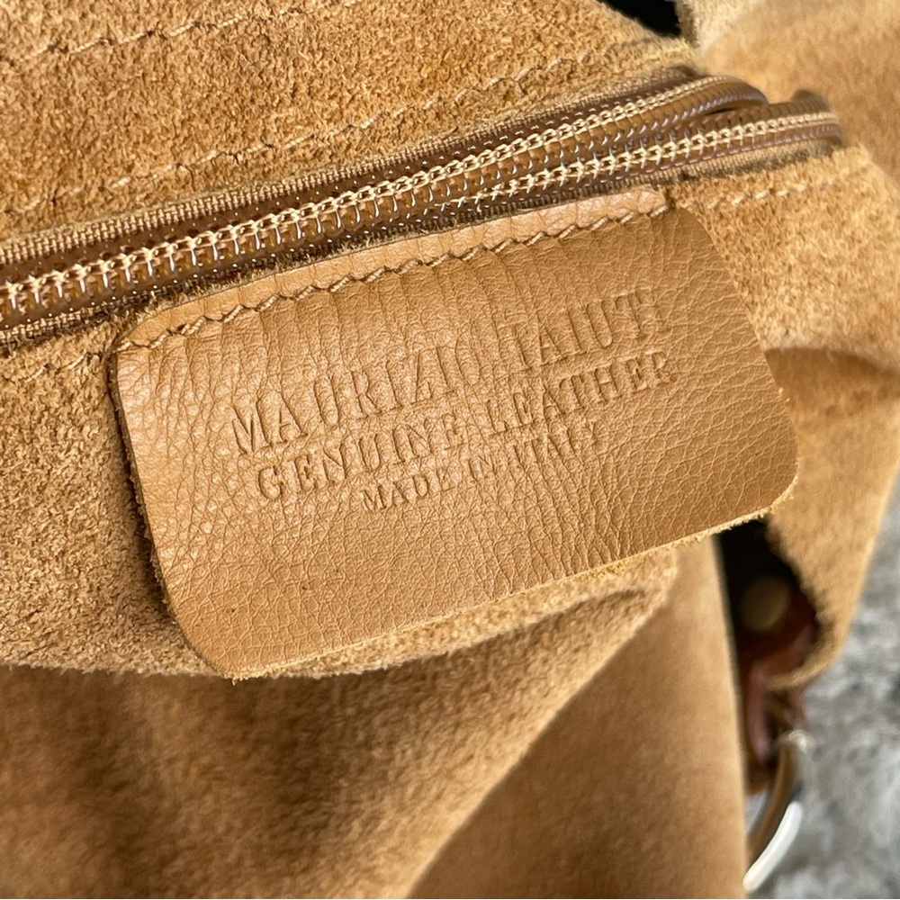 MAURIZIO TAIUTI Suede Leather Tan Color Hobo Bag - Picture 11 of 13